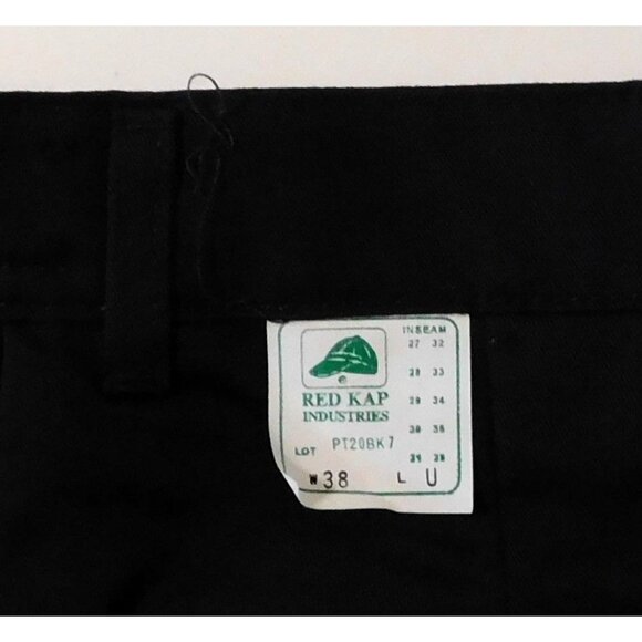 Red Kap Pants Mens 38 Black Slacks Flat Front Unhemmed Casual Streetwear - Picture 9 of 10